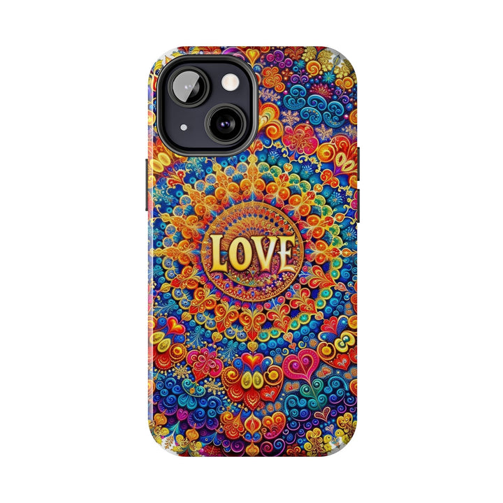 Vibrant Love Mandala - Tough Phone Case - Phone Case - g(0D·IO) - iPhone 13 Mini - -