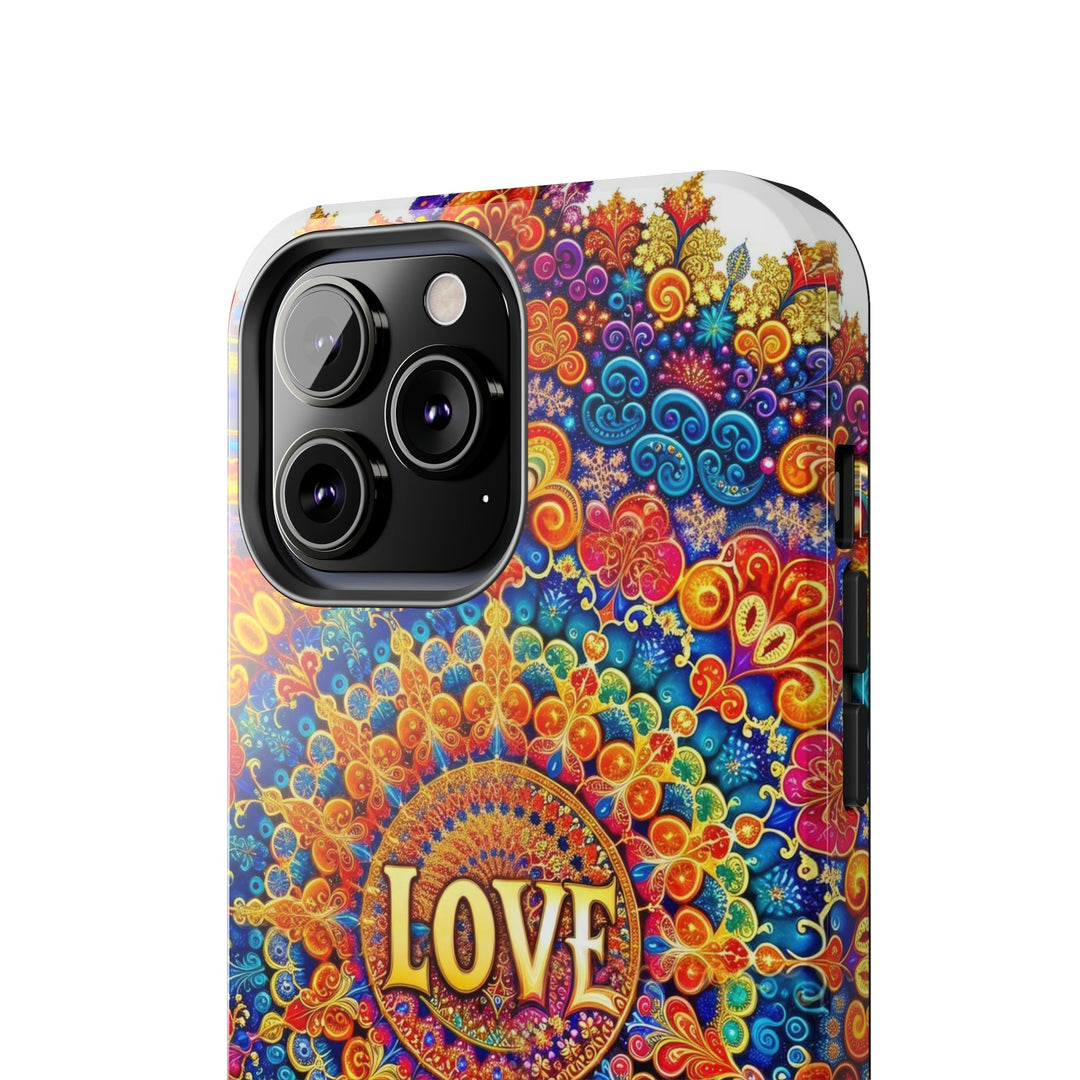 Vibrant Love Mandala - Tough Phone Case - Phone Case - g(0D·IO) - iPhone 13 Mini - -