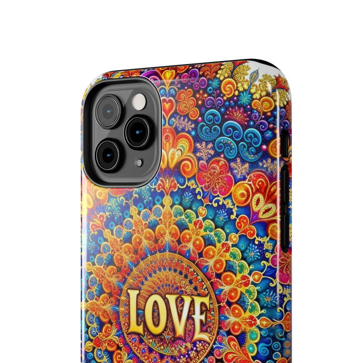 Vibrant Love Mandala - Tough Phone Case - Phone Case - g(0D·IO) - iPhone 13 Mini - -