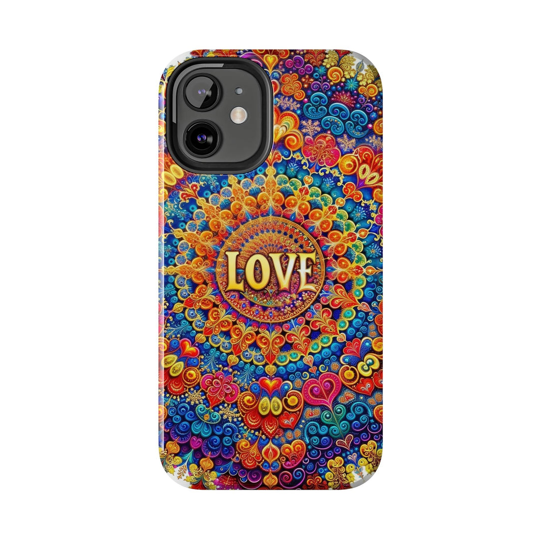 Vibrant Love Mandala - Tough Phone Case - Phone Case - g(0D·IO) - iPhone 13 Mini - -
