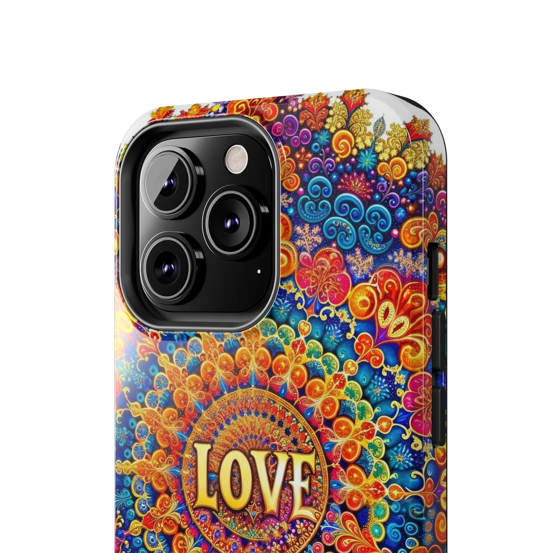 Vibrant Love Mandala - Tough Phone Case - Phone Case - g(0D·IO) - iPhone 13 Mini - -