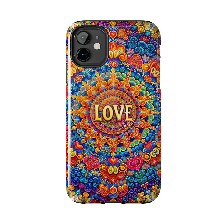 Vibrant Love Mandala - Tough Phone Case - Phone Case - g(0D·IO) - iPhone 13 Mini - -