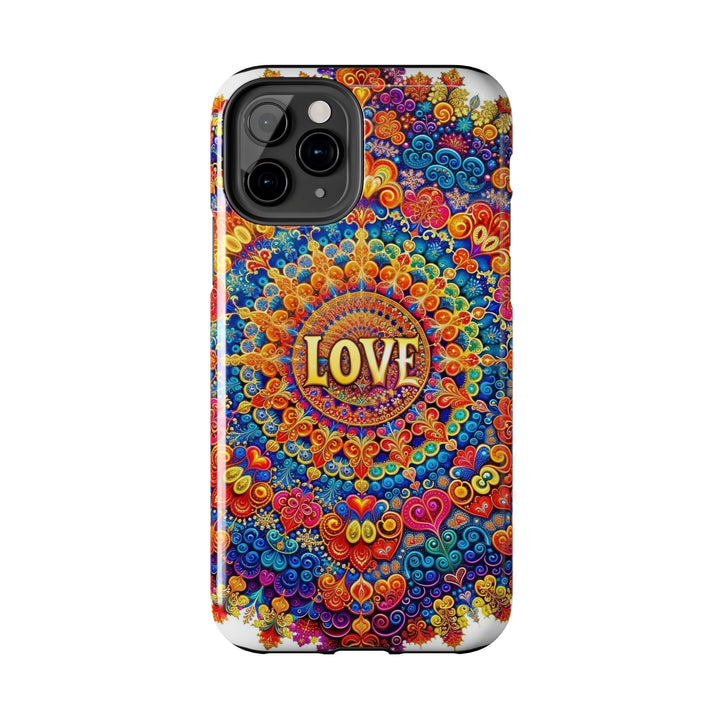Vibrant Love Mandala - Tough Phone Case - Phone Case - g(0D·IO) - iPhone 13 Mini - -