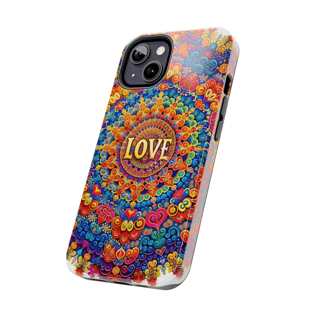 Vibrant Love Mandala - Tough Phone Case - Phone Case - g(0D·IO) - iPhone 13 Mini - -