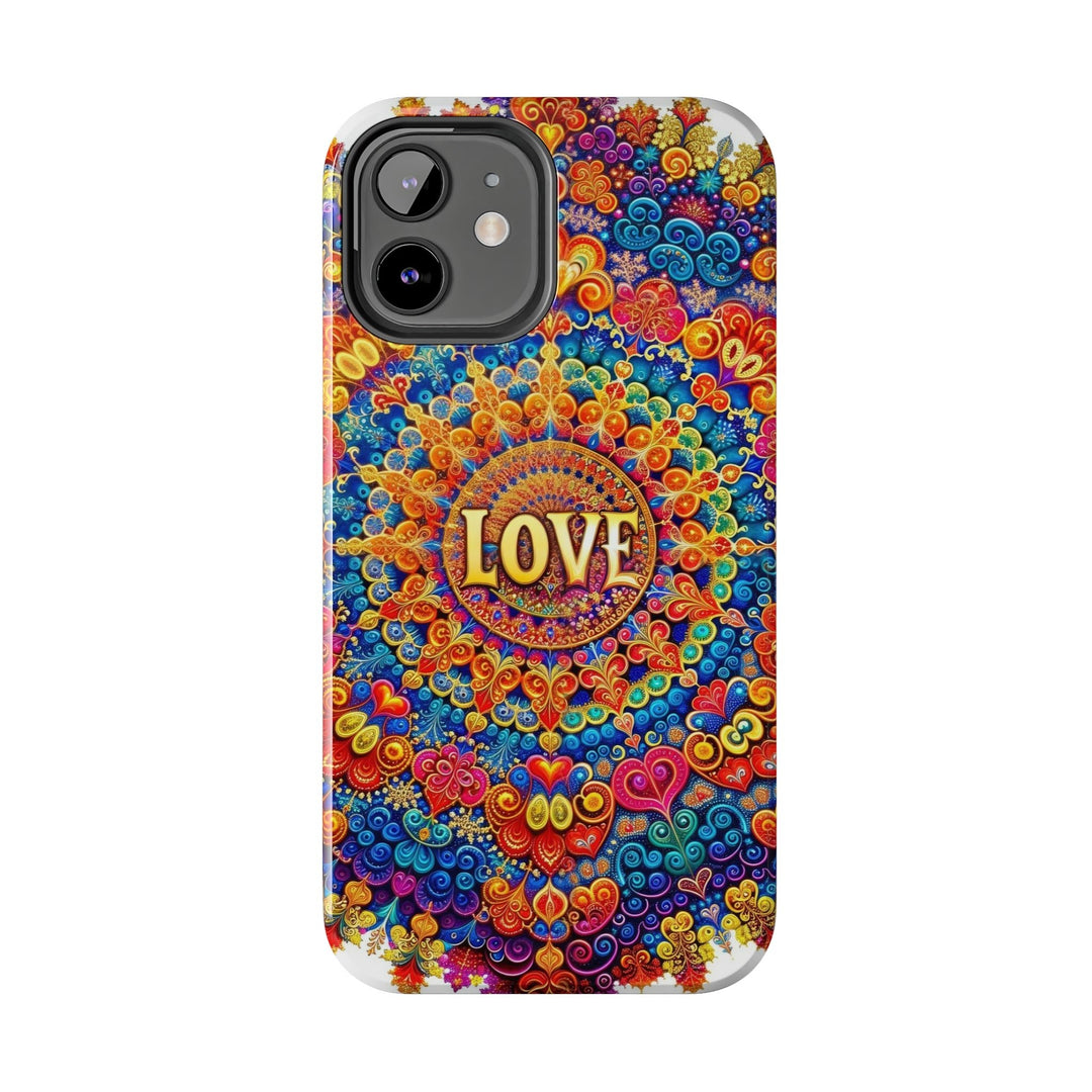 Vibrant Love Mandala - Tough Phone Case - Phone Case - g(0D·IO) - iPhone 13 Mini - -