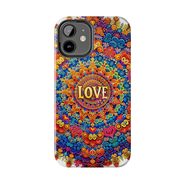 Vibrant Love Mandala - Tough Phone Case - Phone Case - g(0D·IO) - iPhone 13 Mini - -