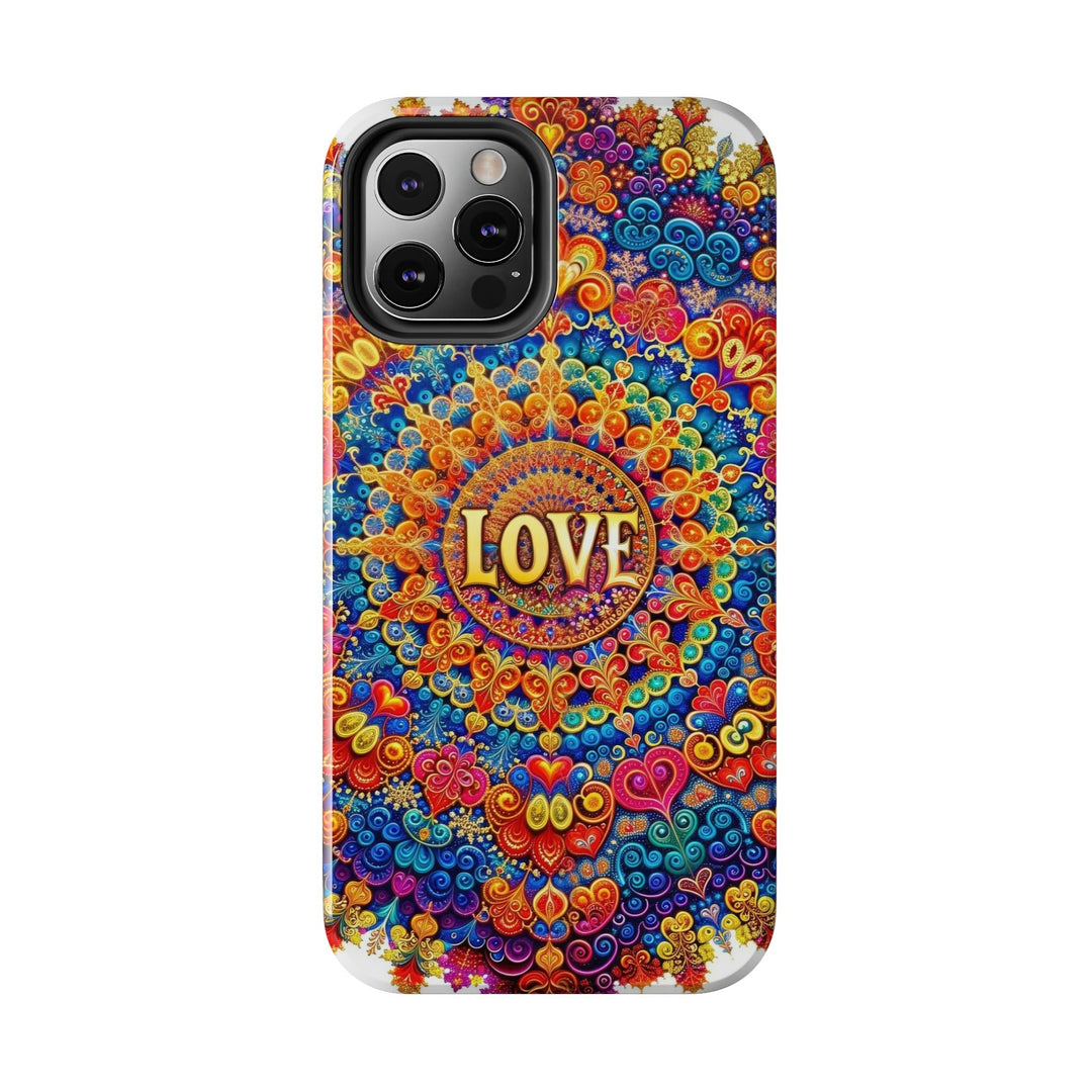 Vibrant Love Mandala - Tough Phone Case - Phone Case - g(0D·IO) - iPhone 13 Mini - -