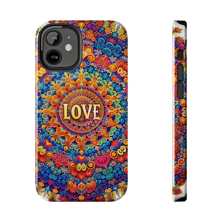 Vibrant Love Mandala - Tough Phone Case - Phone Case - g(0D·IO) - iPhone 12 Mini - -