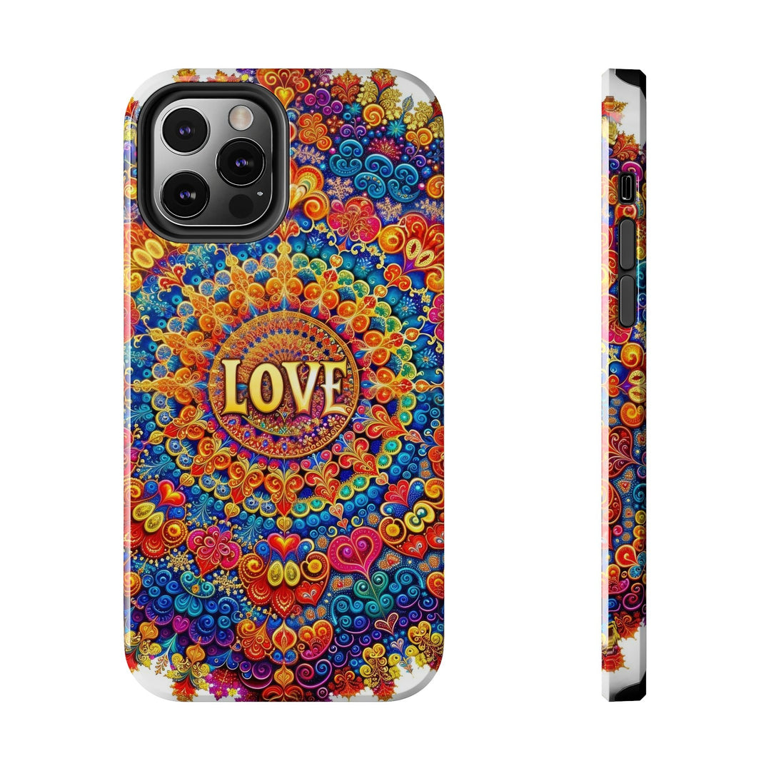 Vibrant Love Mandala - Tough Phone Case - Phone Case - g(0D·IO) - iPhone 12 Pro - -
