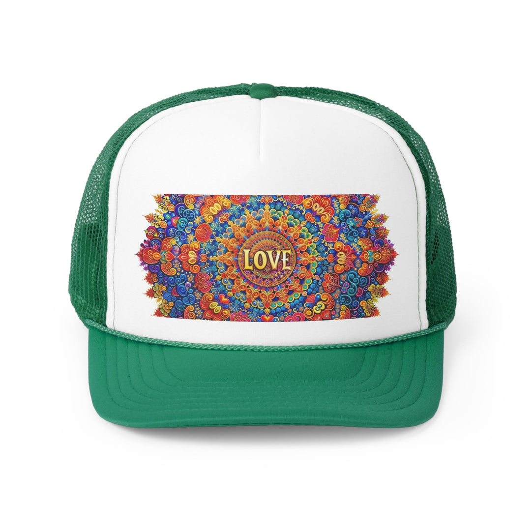 Vibrant Love Mandala - Trucker Hat - Hats - g(0D·IO) - Green - One size -