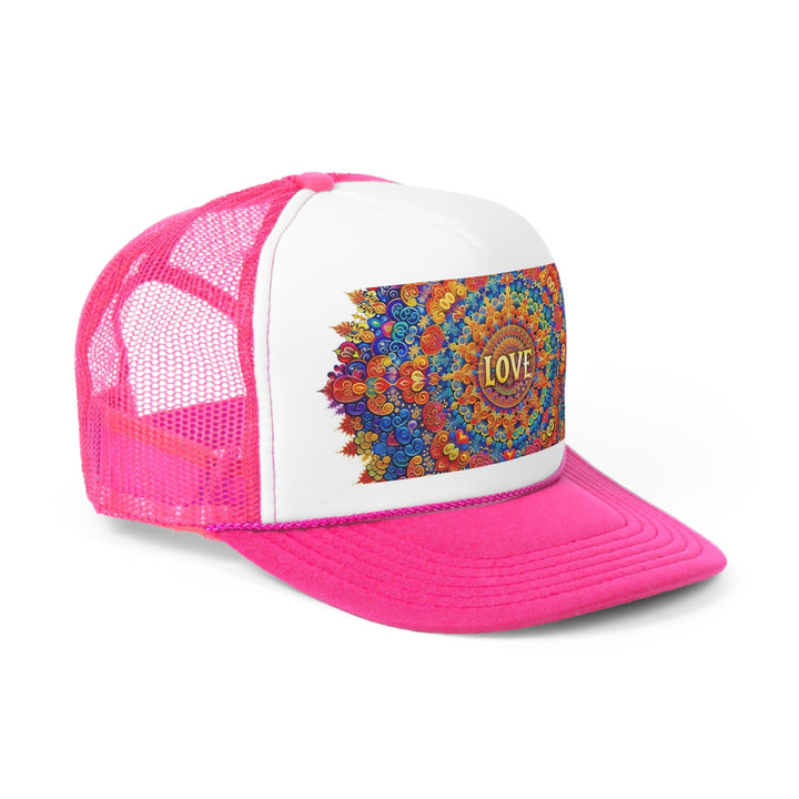 Vibrant Love Mandala - Trucker Hat - Hats - g(0D·IO) - Pink - One size -