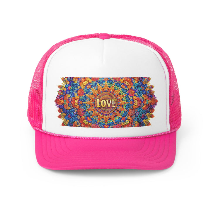 Vibrant Love Mandala - Trucker Hat - Hats - g(0D·IO) - Pink - One size -