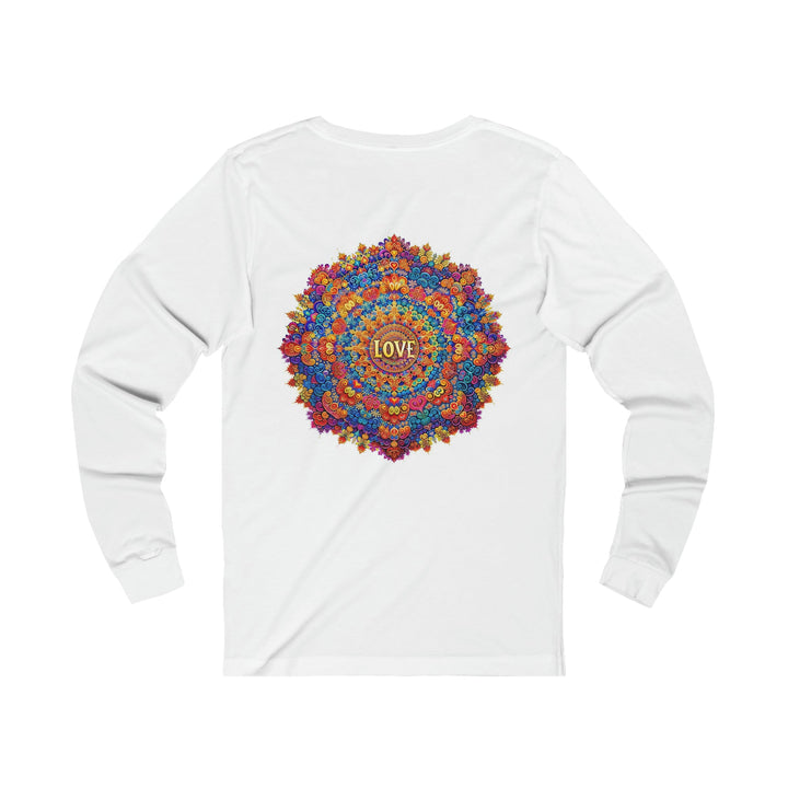 Vibrant Love Mandala - Unisex Jersey Long Sleeve Tee - Long-sleeve - g(0D·IO) - S - Heather Forest -