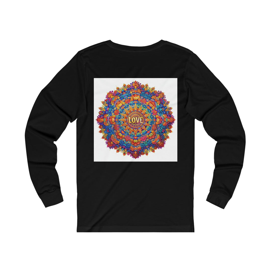 Vibrant Love Mandala - Unisex Jersey Long Sleeve Tee - Long-sleeve - g(0D·IO) - S - Heather Forest -