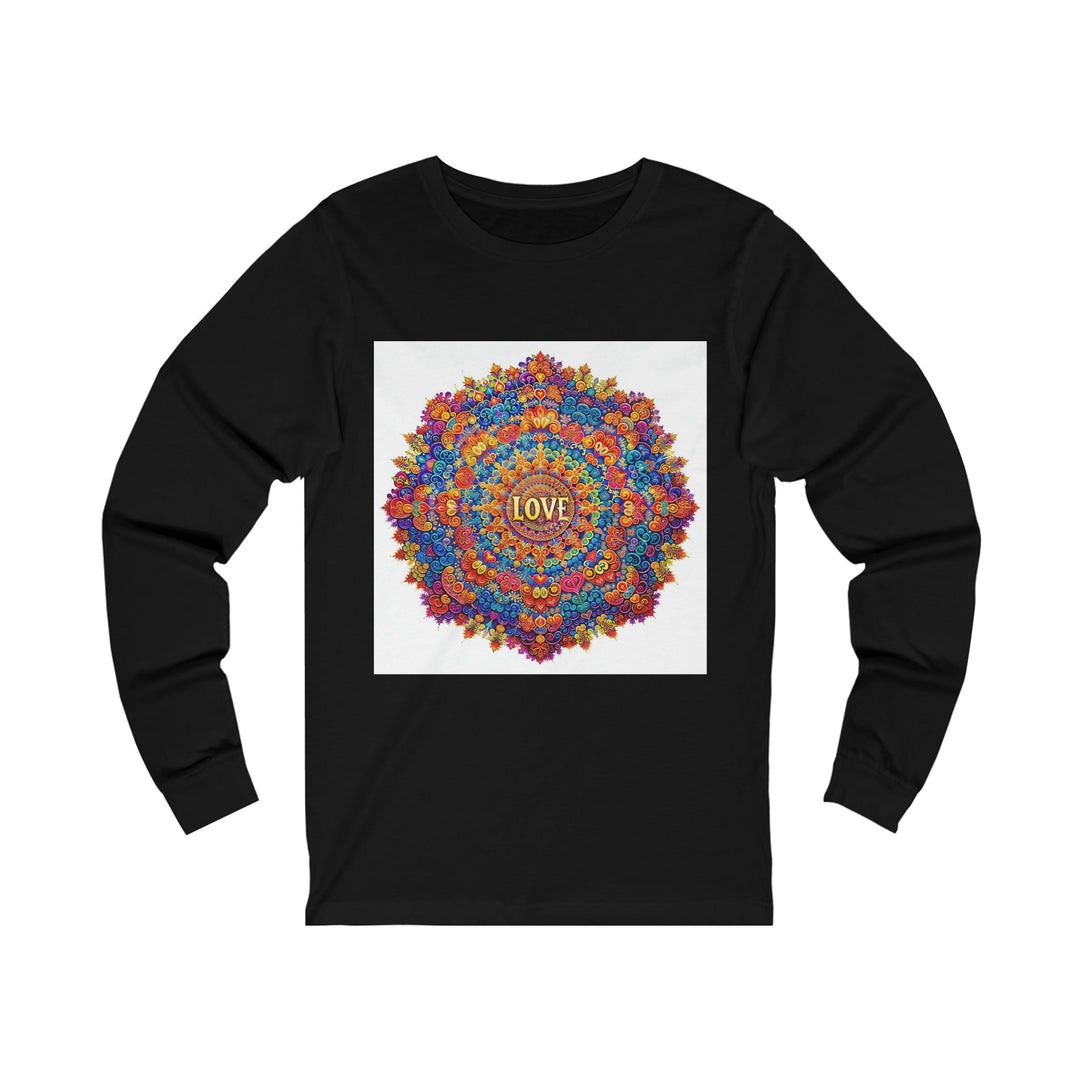 Vibrant Love Mandala - Unisex Jersey Long Sleeve Tee - Long-sleeve - g(0D·IO) - S - Black -