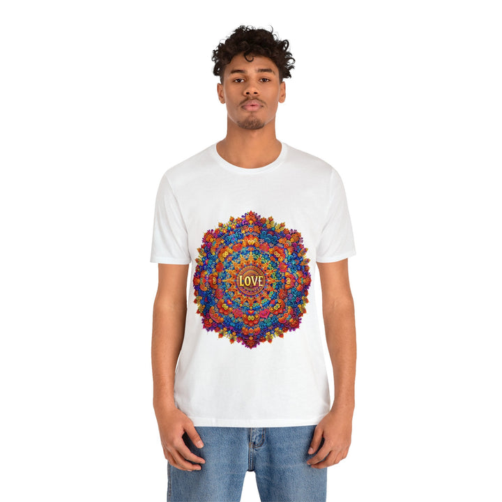 Vibrant Love Mandala - Unisex Jersey Short Sleeve Tee - T-Shirt - g(0D·IO) - Black - S -