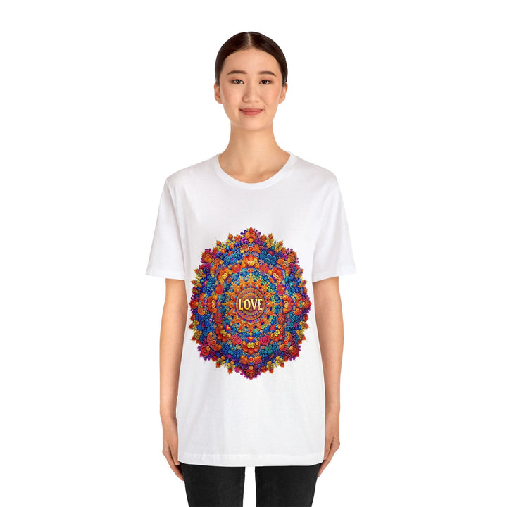 Vibrant Love Mandala - Unisex Jersey Short Sleeve Tee - T-Shirt - g(0D·IO) - Black - S -