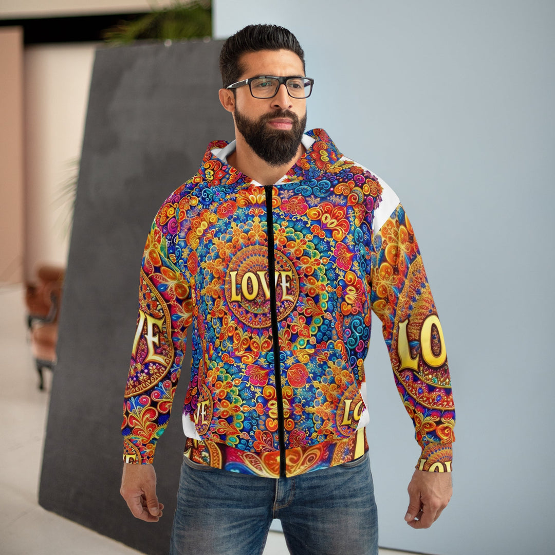 Vibrant Love Mandala - Unisex Zip Hoodie - All Over Prints - g(0D·IO) - XS - -