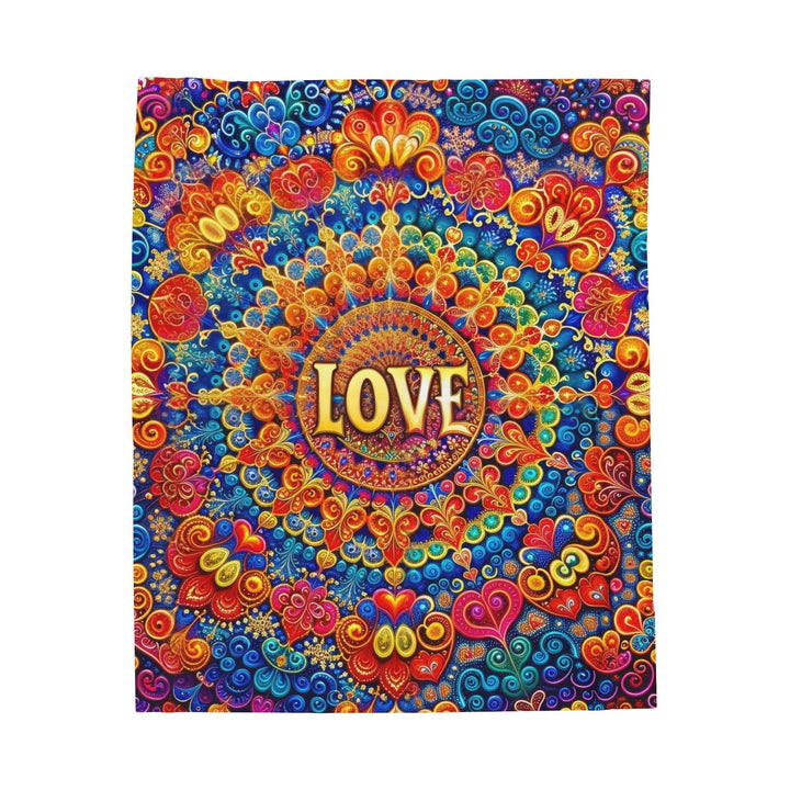 Vibrant Love Mandala - Velveteen Plush Blanket - All Over Prints - g(0D·IO) - 50" × 60" - -