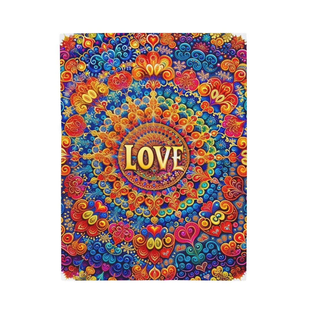 Vibrant Love Mandala - Velveteen Plush Blanket - All Over Prints - g(0D·IO) - 30" × 40" - -