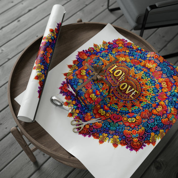 Vibrant Love Mandala - Wrapping Paper - Home Decor - g(0D·IO) - 30" x 180" - Matte -