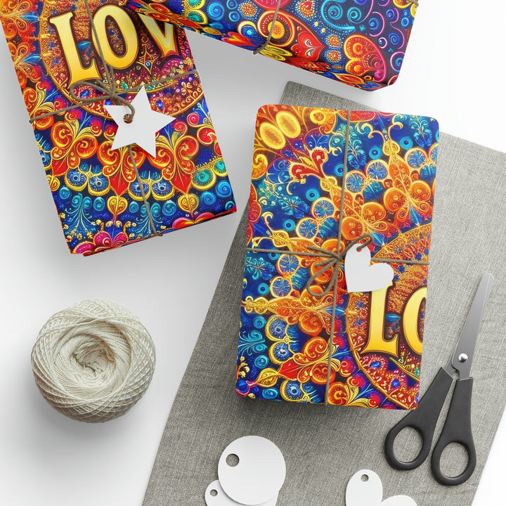 Vibrant Love Mandala - Wrapping Paper - Home Decor - g(0D·IO) - 30" x 180" - Matte -
