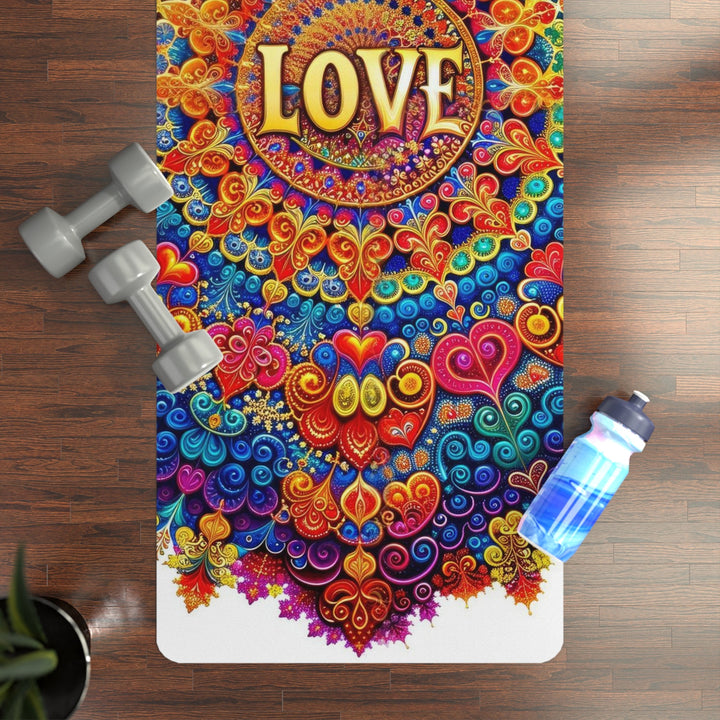 Vibrant Love Mandala - Yoga Mat - Home Decor - g(0D·IO) - 24” x 68” - -