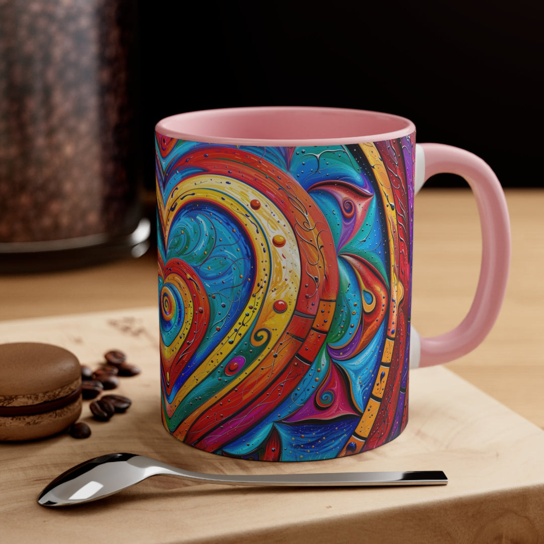 Vibrant Love Spiral - Accent Coffee Mug - Mug - g(0D·IO) - Pink - 11oz -