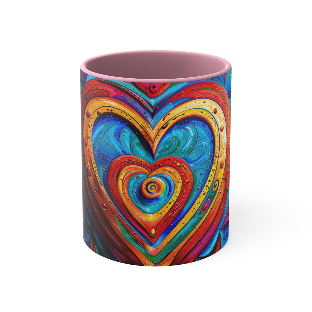 Vibrant Love Spiral - Accent Coffee Mug - Mug - g(0D·IO) - Pink - 11oz -