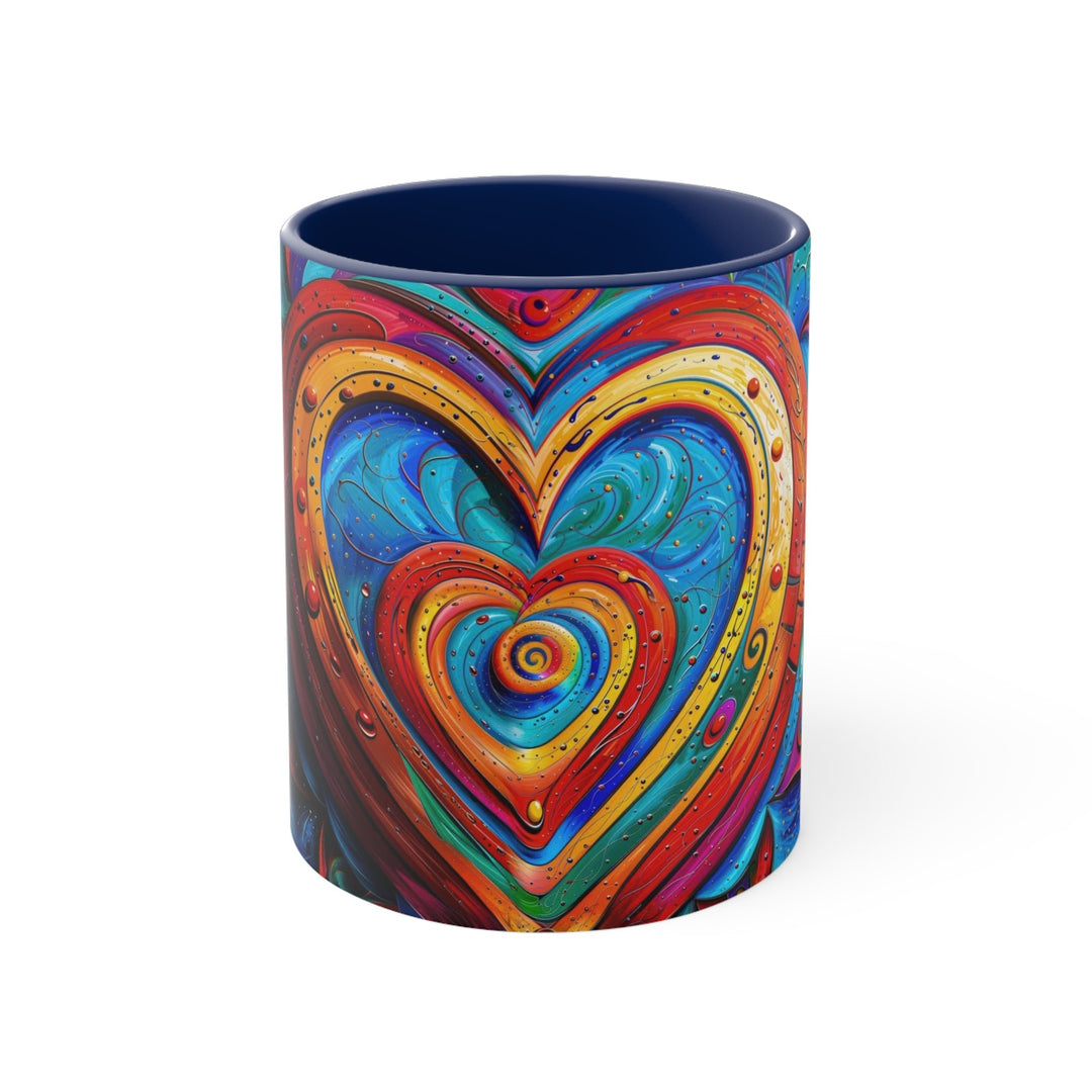 Vibrant Love Spiral - Accent Coffee Mug - Mug - g(0D·IO) - Navy - 11oz -