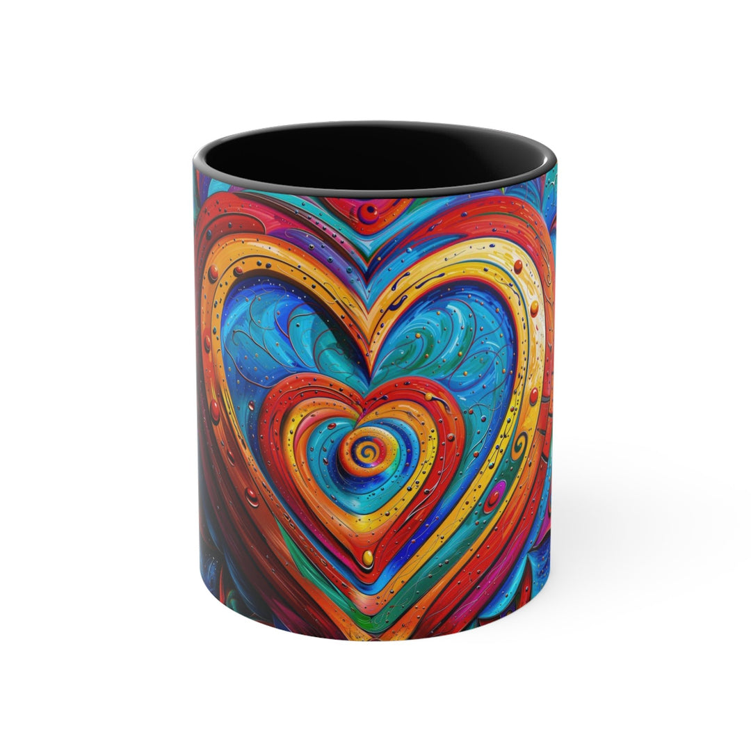 Vibrant Love Spiral - Accent Coffee Mug - Mug - g(0D·IO) - Black - 11oz -