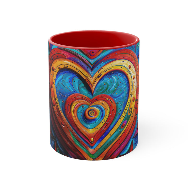 Vibrant Love Spiral - Accent Coffee Mug - Mug - g(0D·IO) - Red - 11oz -