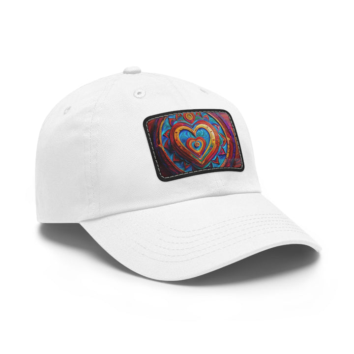 Vibrant Love Spiral - Dad Hat - Hats - g(0D·IO) - White / Black patch - Rectangle - One size