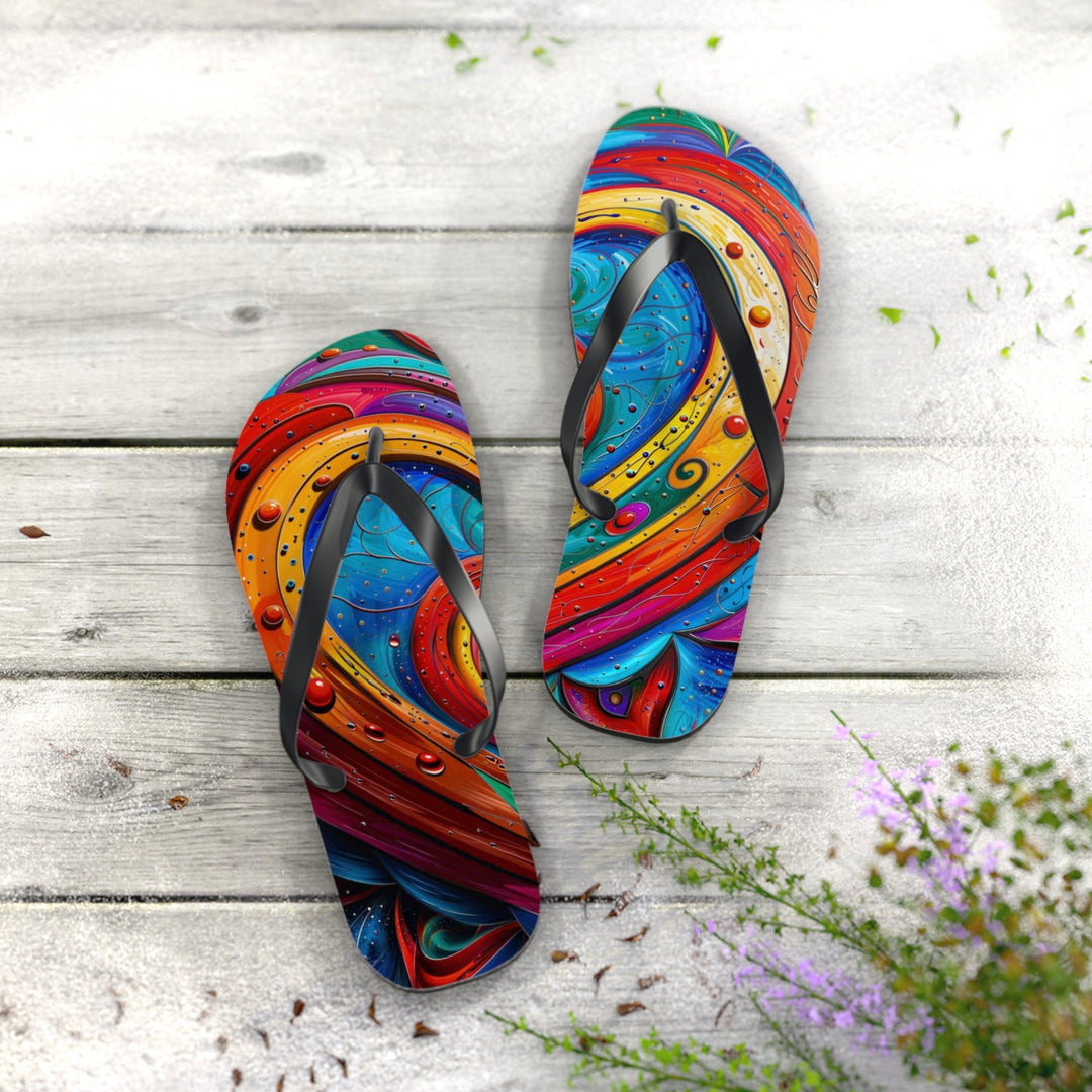 Vibrant Love Spiral - Flip Flops - Shoes - g(0D·IO) - XL - Black sole -