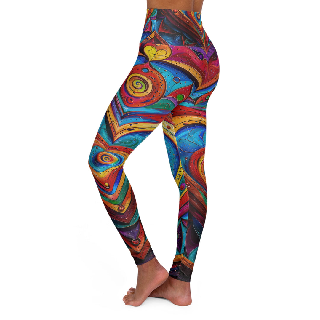 Vibrant Love Spiral - High Waisted AOP Yoga Leggings - All Over Prints - g(0D·IO) - XS - -