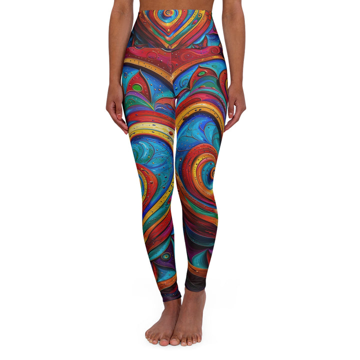 Vibrant Love Spiral - High Waisted AOP Yoga Leggings - All Over Prints - g(0D·IO) - XS - -