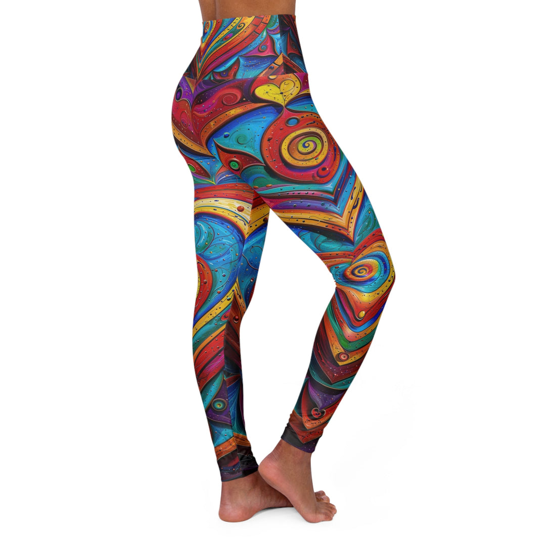 Vibrant Love Spiral - High Waisted AOP Yoga Leggings - All Over Prints - g(0D·IO) - XS - -