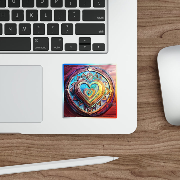 Vibrant Love Spiral - Holographic Die-Cut Sticker - Paper products - g(0D·IO) - 5" × 5" - Die-Cut - Holographic