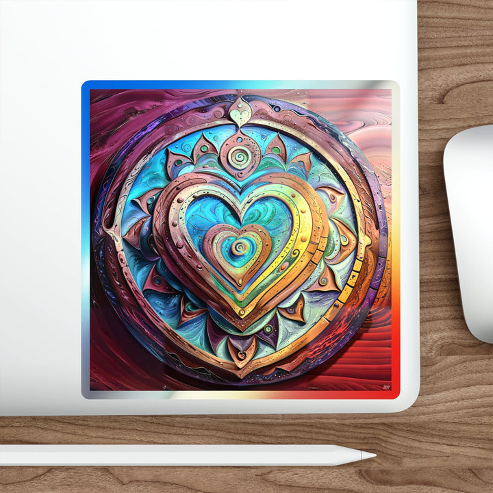 Vibrant Love Spiral - Holographic Die-Cut Sticker - Paper products - g(0D·IO) - 5" × 5" - Die-Cut - Holographic