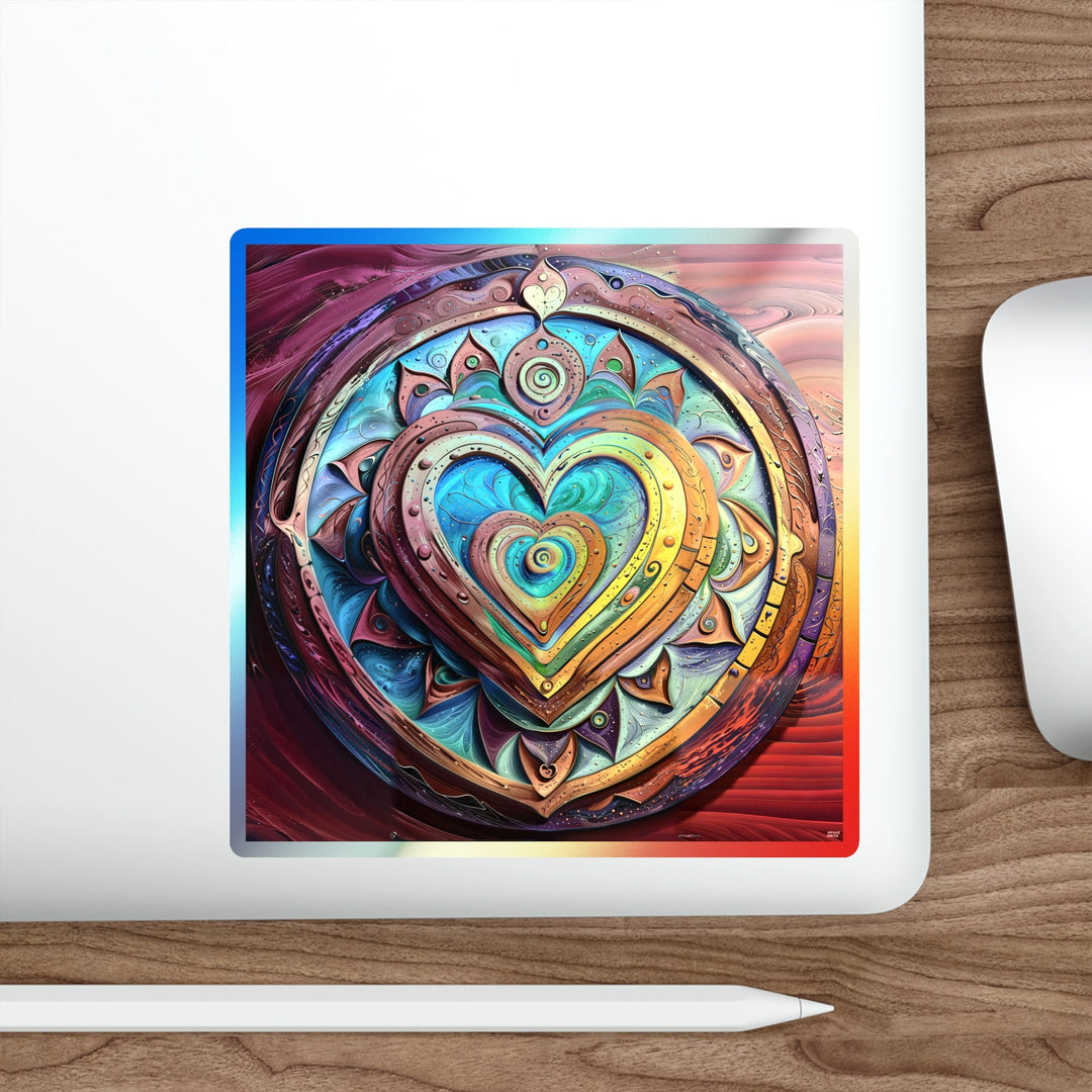 Vibrant Love Spiral - Holographic Die-Cut Sticker - Paper products - g(0D·IO) - 5" × 5" - Die-Cut - Holographic