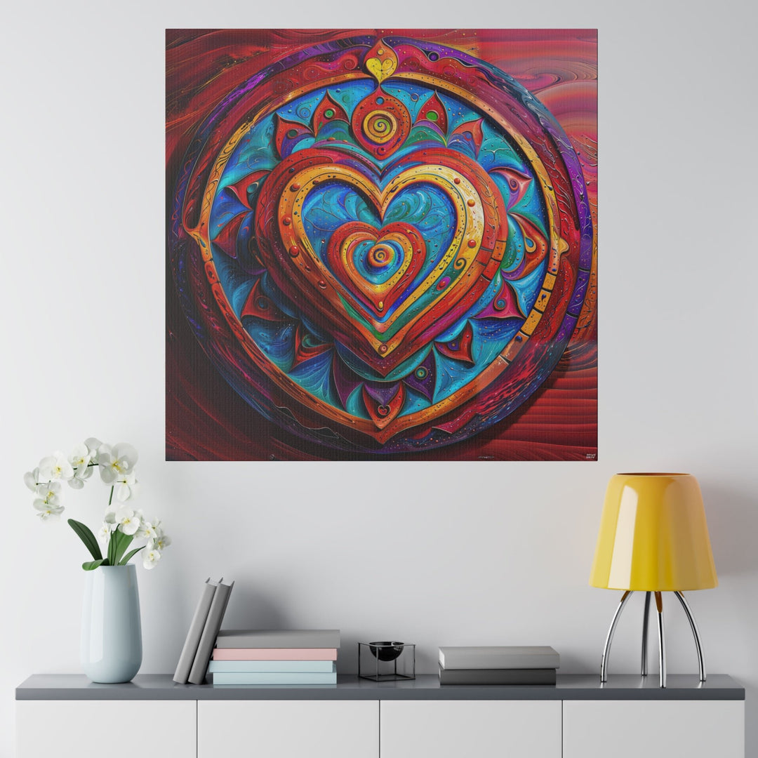 Vibrant Love Spiral - Matte Canvas - Canvas - g(0D·IO) - 32" x 32" (Square) - 0.75'' -