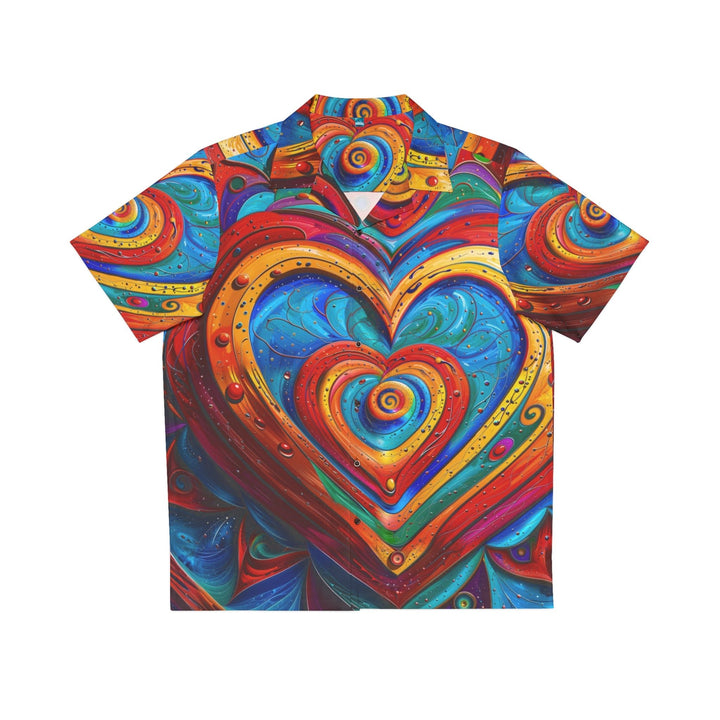 Vibrant Love Spiral - Men's Hawaiian Shirt - All Over Prints - g(0D·IO) - S - Black -