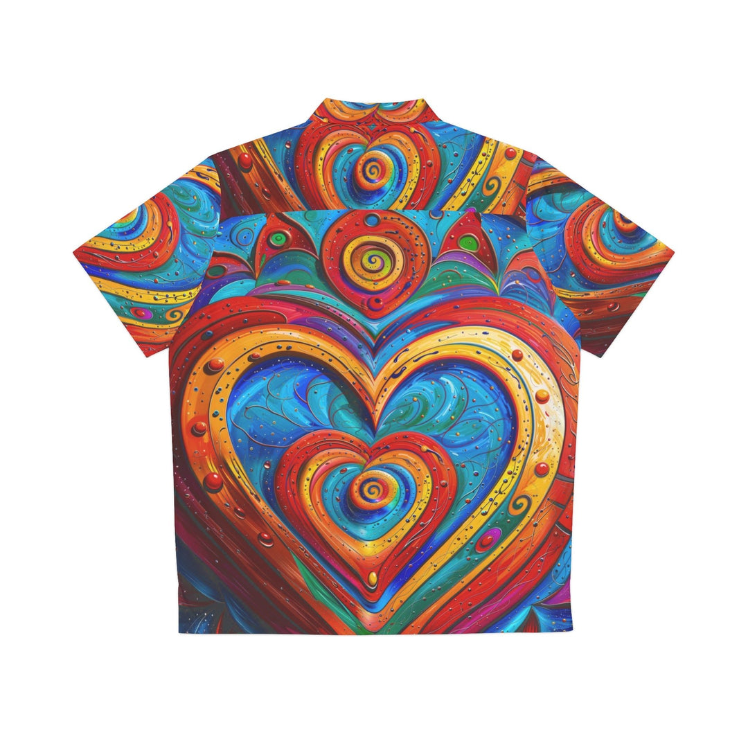 Vibrant Love Spiral - Men's Hawaiian Shirt - All Over Prints - g(0D·IO) - S - Black -