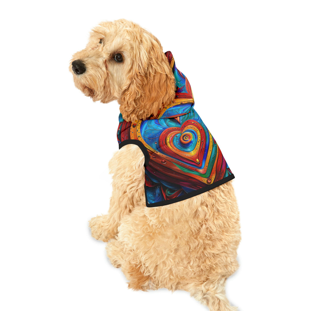 Vibrant Love Spiral - Pet Hoodie - Pets - g(0D·IO) - XXS - Black Rib -