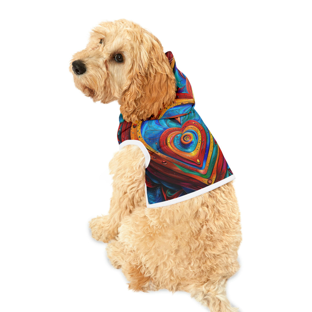 Vibrant Love Spiral - Pet Hoodie - Pets - g(0D·IO) - XXS - Black Rib -