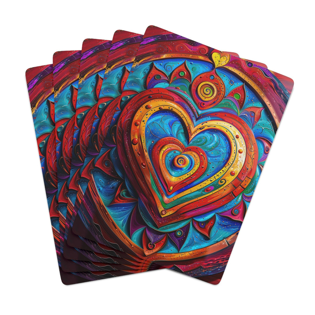 Vibrant Love Spiral - Poker Cards - Paper products - g(0D·IO) - 2.47" x 3.47" - White - Semi Glossy