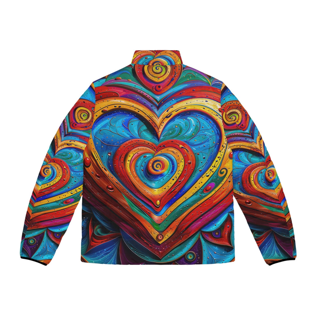 Vibrant Love Spiral - Puffer Jacket - All Over Prints - g(0D·IO) - S - Black zipper -