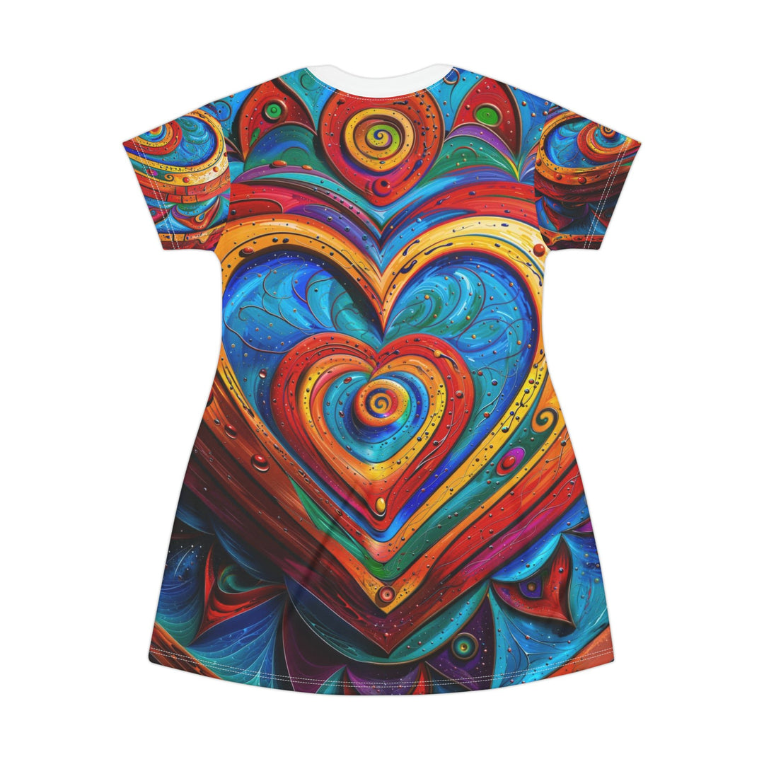 Vibrant Love Spiral - T-Shirt Dress - All Over Prints - g(0D·IO) - XS - -