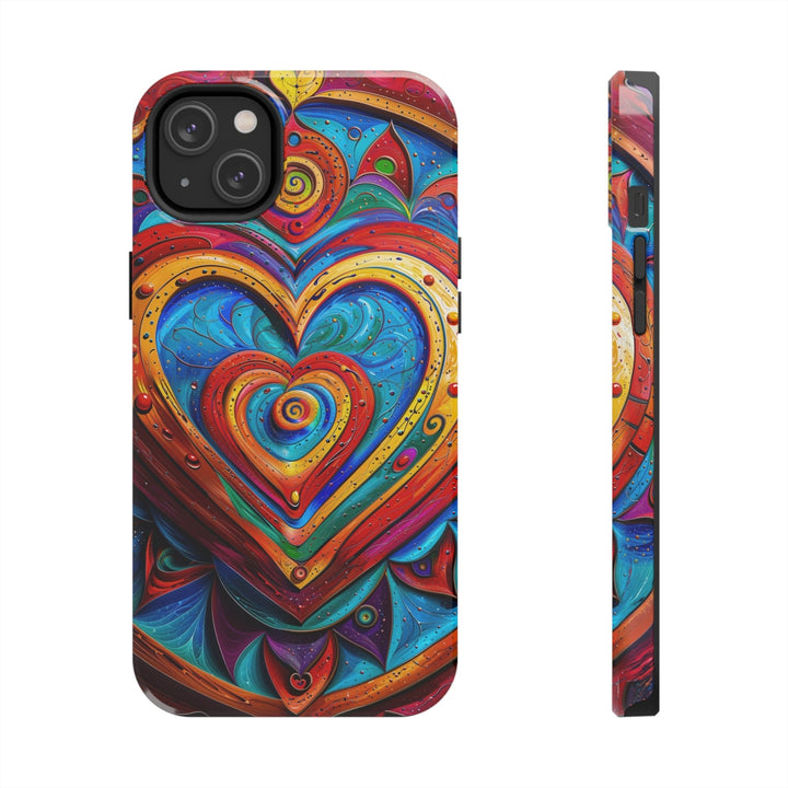 Vibrant Love Spiral - Tough Phone Case - Phone Case - g(0D·IO) - iPhone 14 Plus - -