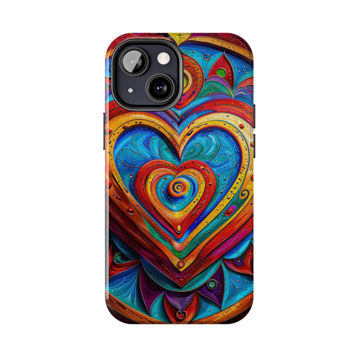 Vibrant Love Spiral - Tough Phone Case - Phone Case - g(0D·IO) - iPhone 13 Mini - -